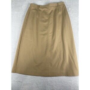 Vintage Worthington Modest Long Skirt Brown Large Midi Length Woven